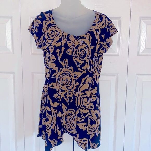 Rodan small boutique top shirt blouse flowy boho unique floral S - Picture 3 of 7